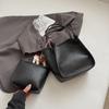 Bolso Tote Vertical de Estilo Coreano Estilo Perezoso con Textura de Guijarro Gran Capacidad Bolso Cubo de Hombro para Axila Estilo Coreano de Nicho para Mujer
