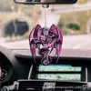 Amante del Dragón Rojo y el Dragón Calavera Regalo para Amante de las Calaveras Decoración Colgante para Coche Colgante para Espejo Retrovisor Accesorios