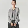 100% cachemir puro, nueva colección de otoño: un conjunto versátil de dos piezas que incluye una camisola y un cárdigan, de estilo coreano, diseñado para mujeres