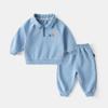 Traje Celebrante da Internet para Bebês Masculinos e Femininos Roupa Esportiva Infantil Primavera e Outono Conjunto de Duas Peças Roupa Infantil Calça de Moletom Estilista Nova Moda