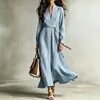2026 Amazon tk Moda Europea y Americana Estilo Casual Otoño e Invierno Con Cordones Bloque de Color Holgado Manga Larga Vestido Elegante