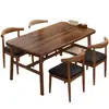Mesa de comedor moderna simple combinación de mesa de comedor y sillas hogar pequeño nórdico tienda de té con leche cafetería rectangular 4 personas 6 personas