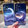 Aplicable para Funda de Teléfono Samsung S25 Ultra A57 Cubierta Protectora S24 Cielo Estrellado Mar de Flores TPU Suave S26 PLUS Luna