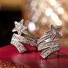 Pendientes Qingdao Cometa Gympani Elegantes de Alta Gama Pendientes de Circonita Moda Combinable Pin de Plata 925 Pendientes para Mujer