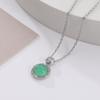 Imitação Jade Esmeralda Colar Feminino Verão Jóias Micro-incrustadas Zircon Elegante Moda Pingente Pequenas Jóias
