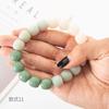 Pulseira DIY de Contas Artesanais de Semente de Bodhi Imitada Cor Gradiente Gelo-Transparente para Homens e Mulheres, Pulseira Camaleão Estilo Floresta com Corrente Pendente de Contas