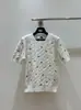 Top de punto de manga corta de alta gama, nuevo estilo de principios de primavera D+26, bordado de pájaros y rosas, textura de canalé, fresco y juvenil