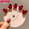 Pinza pequeña de terciopelo rojo para el cabello, horquilla para bebé, para niños, Año Nuevo, Año Nuevo, pinza para trenzar el cabello, tocado, pinza para el cabello de princesa para niña