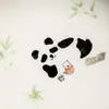 Linda Bandeja de Té Cerámica de Panda Pintada a Mano de las Dinastías Tang y Song, Bandeja Redonda Moderna para Té Seco y Soporte para Tetera para Juego de Té Kung Fu