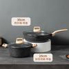 Conjunto de Panelas Transfronteiriço Conjunto de Quatro Peças Doméstico Pedra Médica Panela de Alto Valor para Cozinhar a Vapor e Fritar Tudo-Em-Um Panela Antiaderente Atacado