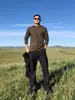 Pantalones Grises de Estilo Italiano Acampanados para Hombre, Pantalones Largos de Pierna Recta Estilo Americano para Negocios Casual de Verano al Aire Libre, Ropa para Viajar