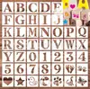 Suministro Exclusivo Transfronterizo de Juego de 36 Piezas de Plantillas de Letras del Alfabeto Inglés Pintadas con Números 62 Decoración de Pared Hueca para Pintar