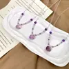 Collar Original de Amatista Natural Alta Transparencia Bolsa de la Suerte Atrae Riqueza Cadena para Clavícula Accesorio Joyería para Mejorar la Fortuna Femenina Venta en Vivo de Verano