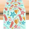 Toalha de Mesa de Verão Estampada com Tema de Praia Transfronteiriça, Toalha de Mesa Decorativa para Casa que Aprimora o Ambiente, Toalha de Mesa Bandeira para Rack de TV