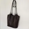 Bolso de tejido muy elegante para mujer, nuevo bolso de hombro de moda 2026 para ir al trabajo, bolso tote tipo cubo vintage relajado