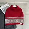 Bufanda Chal Tejido Jacquard Fair Isle Vintage para Mujer, Capa Cálida de Invierno para Superponer, Calentador de Cuello de Cuello Alto, Ropa de Abrigo