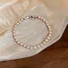Pulseira de Coração com Zircônia Banhada a Ouro Real 18k Pulseira de Fecho de Moda de Luxo Leve Versátil Exquisite Joia de Mão para Mulheres