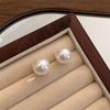 Pendientes de Perlas de Colores Estilo Francés de Lujo Ligero con Aguja de Plata Galvanizada en Oro Real, Diseño de Moda y Elegancia Vintage
