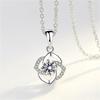 Collar de plata con cadena de clavícula de estilo coreano, elegante y hermoso, con colgante de flor de hibisco para mujer.