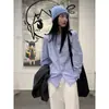 Camisa Blanca de Cuello Redondo Estilo Coreano para Mujer, Manga Larga, Nueva Camisa Casual 2026 Primavera y Otoño con Diseño Retro, Estilo de Nicho