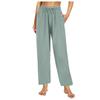 2024 Crepé Color Sólido Verano Delgado Abrigo Ligero Pantalones de Playa Hogar Algodón Pantalones de Pijama