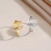 Anillo de acero inoxidable 304 ajustable con apertura y símbolo de loto y luna de acero de titanio de moda europea y americana de gran venta transfronteriza