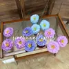 Nuevo Modelo de Flores de Hibisco Artificiales de 3 Cabezas, Flores Artificiales de Hibisco Estilo Pintura al Óleo para Bodas, Decoraciones de Salón de Bodas y Decoración del Hogar