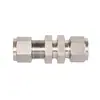 Roke Venta Caliente Transfronteriza Acero Inoxidable Ss316 Tubería Métrica 2-50mm Doble Virola Conector Recto Intermedio para Placa Pasante
