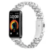 Adecuado para Huawei Bracelet 8/9 Correa Metálica de Tres Perlas Huawei Bracelet 10 Correa de Muñeca de Acero Inoxidable Correa de Acero
