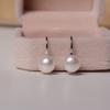Pendientes de plata de ley S925 con gancho para la oreja, de perla natural de agua dulce, ligeros, de lujo, combinables, de alta gama, sencillos, para mujer en verano.