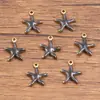 10 Colgantes de Acero Inoxidable Multicolor Dorado de Doble Cara con Goteo de Aceite para Peces, Cangrejos, Delfines, Corales, Caballitos de Mar DIY para Viajes de Commuting a la Moda
