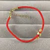 Pulseira Sino Dourado Laço Pérola Imitação Pulseira Ano Novo Vermelho Cordão Vermelho Modelo Casal Atacado Não