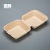Caixa de Refeição Descartável de Polpa Biodegradável Ecológica Caixa de Almoço Personalizável Caixa para Fast Food Caixa de Almoço com Compartimento com Tampa Caixa para Levar