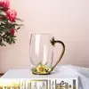 Tazas de Esmalte al por Mayor del Fabricante, Nuevo Estilo para Mujeres, Tazas de Té con Flores de Alto Valor para el Hogar, Vasos de Agua Exquisitos de Oficina de Gama Alta