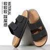 Venda Quente Transfronteiriça Sapatos Birkenstock Meio Abertos Chinelos Masculinos de Uma Tira Verão Antiderrapante Solado Grosso Uso Externo Esportes Sandálias de Solado Macio