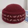 Gorro de punto jacquard Fair Isle vintage exclusivo transfronterizo para mujer, cálido para otoño e invierno, hace que la cara parezca más pequeña, versátil como gorro de azafata