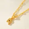 Colar Colar com Pingente de Balão Europeu e Americano Transfronteiriço de 26 Letras Lindo Colar com Corrente de Contas de Arroz Joias da Moda Presente para Mulheres