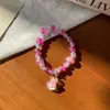 Pulsera de Cuentas con Colgante de Caramelo de Colores para Niñas Pulsera de Dibujos Animados Lindos Pulsera de Princesa Joyería para Niñas para Mujeres
