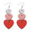 Pendientes de madera para el Día de San Valentín, hechos a mano, con degradado de color en forma de corazón, serie Love, joyería para mujer, transfronterizos entre Europa y Estados Unidos