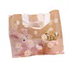 Bolsa Pequena Transparente Engrossada com Crisântemos Sacola Plástica Sacola para Levar Sobremesa Assada Comida Leve Sacola de Compras para Roupas Presente