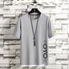 Camiseta de Manga Corta para Hombre 2026 Verano Estilo Hong Kong Moderna Ropa de Algodón Puro Atuendo de Primavera para Pareja Holgada Moderna Marca Moda de Manga Media para Hombre
