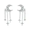 Pendientes de Borla de Estrella y Luna de Ensueño, Super Estilo Hada, Lujo Ligero, Pendientes de Diseño Ins de Nicho, Pendientes Exquisitos y Versátiles para Mujer