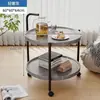 Carrito de Mesa de Centro Móvil, Mini Mesa para Sofá de Sala de Estar, Mesa con Ruedas y Estante de Almacenamiento para el Hogar, Carrito de Comedor Nórdico