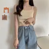 Camisola de Punto 2026 con Ombligo al Descubierto para Mujer, Nueva Camiseta Base de Estilo Corto de Verano, Top sin Mangas de Seda de Hielo
