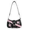 Bolso de Axila de Mezclilla con Estrellas, Diseño de Nicho de Moda Sexy de Gama Alta, Bolso de Luna Creciente, Bolso de Mano, Bolso de Cadena