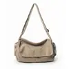 Bolsa de Lona Lavada Estilo Japonês Novo Modelo 2026 Estilo Preguiçoso Bolsa Transversal para Mulheres Bolsa Mensageira Artística Bolsa de Ombro Casual