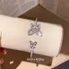 Pulsera Spliced con Lazo de Circonita Super Brillante, Lujo Ligero, Moda de Gama Alta, Pulsera Versátil, Joyería Elegante Minimalista de Nicho