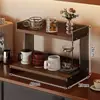 Porta-copos de acrílico, armazenamento de copos para mesa, prateleira de aparador, mesa de jantar, toque de luxo leve e alta qualidade para colocar xícaras de café e xícaras de chá