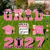 Cartel para Jardín Temporada de Graduación 2027 Celebración de Graduación Universitaria Letras de Graduación Decoración Exterior para Césped Tablero Hueco de PP