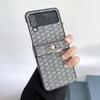 Funda para Samsung ZFlip6 con hebilla de anillo trenzado, funda de cuero plegable Zflip5, funda protectora resistente a caídas Zflip4